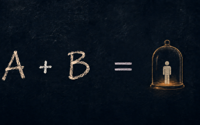 Мелом на доске: A + B = человек под стеклянным колпаком
